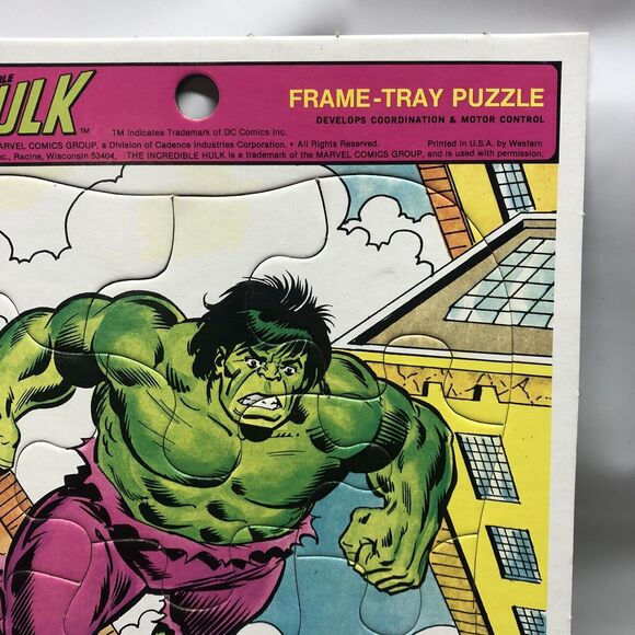 Vintage The Incredible Hulk Frame-Tray Puzzle 4520-BC by Whitman 1980 Marvel MCU - Picture 3 of 10